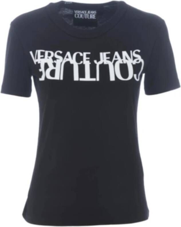 Versace Jeans Couture Zwart Logo Print Dames T-shirt M Black Dames