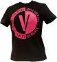 Versace Jeans Couture Zwart Logo Tekst T-shirt M Black Dames - Thumbnail 1