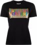 Versace Jeans Couture Zwart Glitter Logo T-shirt L Black Dames - Thumbnail 1