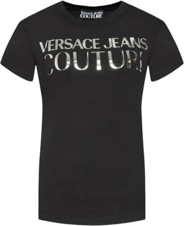 Versace Jeans Couture Zwart dames T-shirt met logo Black Dames