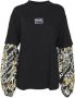 Versace Jeans Couture Zwart Barok Print T-shirt met Lange Mouwen voor Dames Black Dames - Thumbnail 1
