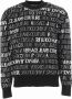 Versace Jeans Couture Zwarte en witte katoenen logotrui Black Heren - Thumbnail 1