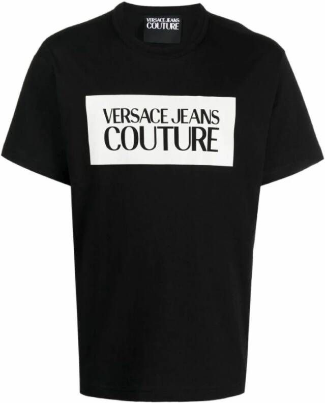 Versace Jeans Couture Zwarte T-shirts en Polos Heren Jersey T-Shirt Black Heren