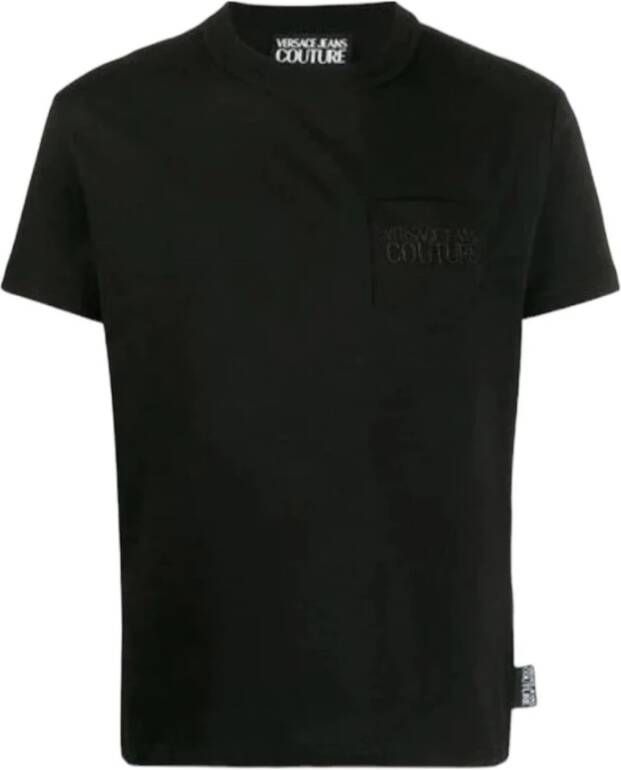 Versace Jeans Couture Zwarte Heren T-shirt met Geborduurd Logo Black Heren