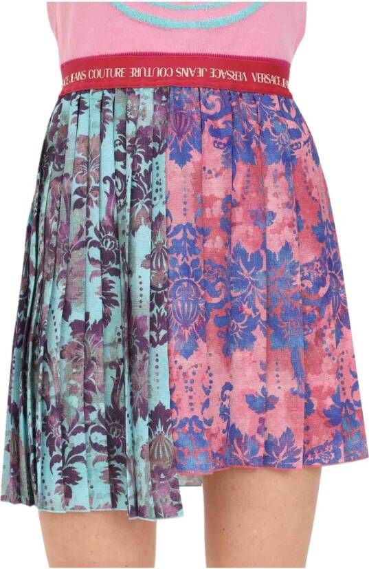 Versace Jeans Couture Asymmetrische Rok met Motief Multicolor Dames