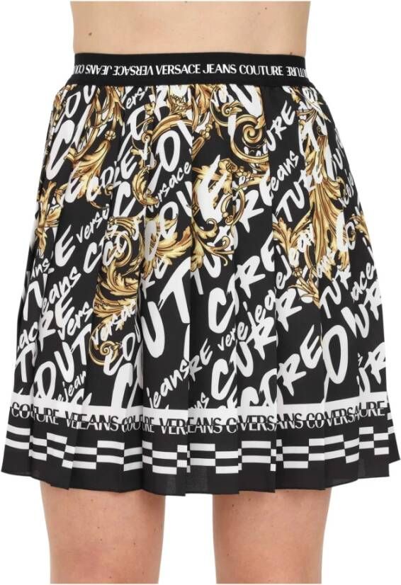 Versace Jeans Couture Patterned skirt Zwart Dames