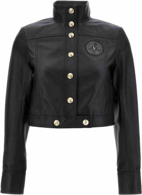 Versace Jeans Couture leather jacket Zwart Dames