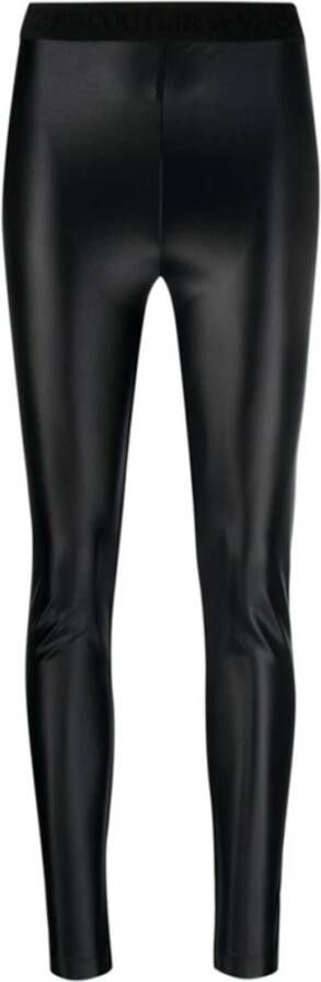 Versace Jeans Couture Leather Trousers Zwart Dames
