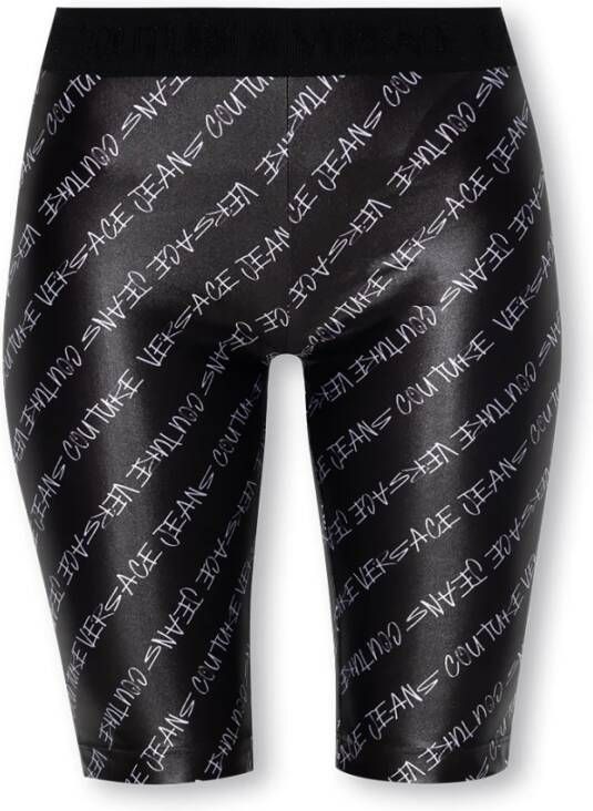 Versace Jeans Couture Stijlvolle zwarte lange shorts voor vrouwen Black Dames