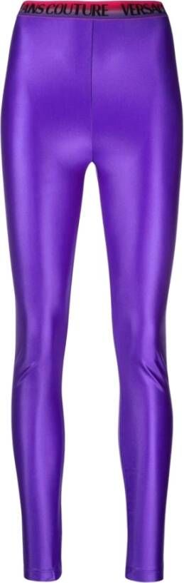 Versace Jeans Couture Stijlvolle Leggings voor Vrouwen Purple Dames