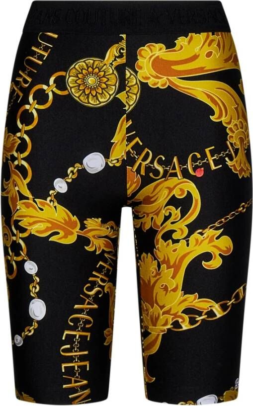 Versace Jeans Couture Stijlvolle zwarte lange shorts voor vrouwen Black Dames