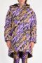 Versace Jeans Couture Lange Lilakleurige Jas met All Over Brush Couture Logo Print Purple Dames - Thumbnail 5