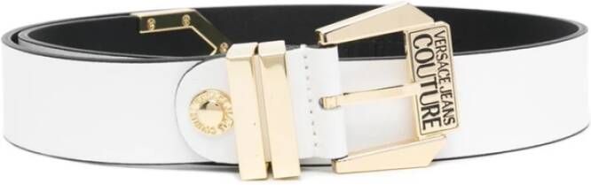 Versace Jeans Couture Logo buckle belt Wit Dames