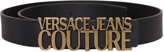 Versace Jeans Couture Zwarte leren riem voor dames Black Dames