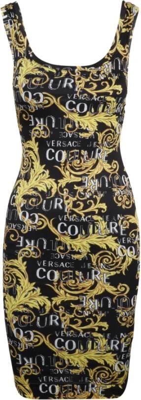 Versace Jeans Couture Logo Couture Midi Dress Zwart Dames