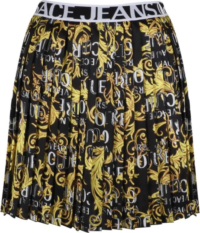 Versace Jeans Couture Logo Couture Pleated Skirt Zwart Dames