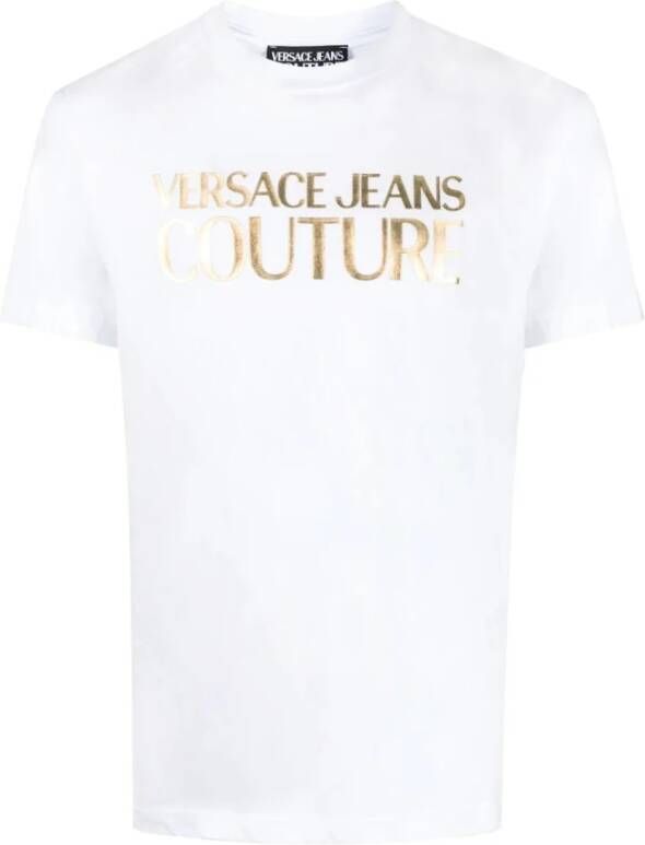 Versace Jeans Couture Logo dik folie T-shirt Wit Heren
