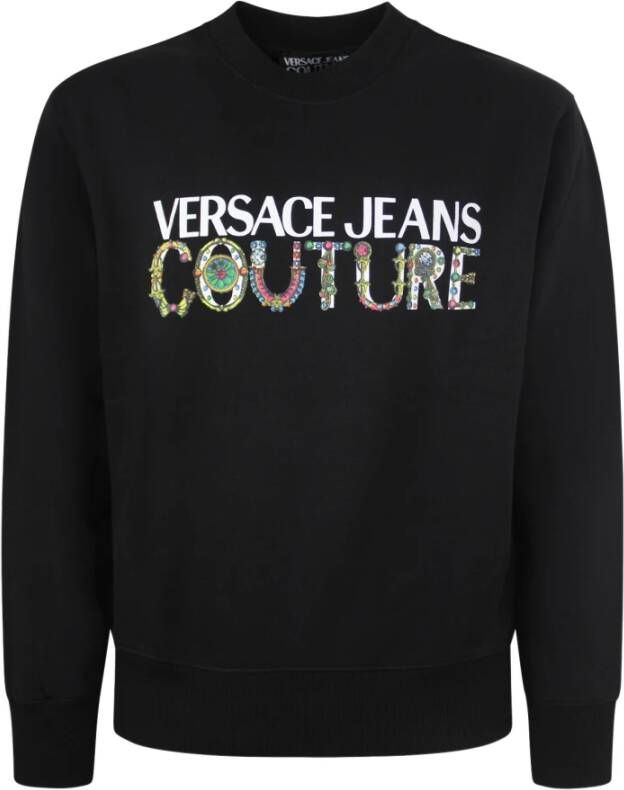 Versace Jeans Couture Logo Bedrukte Sweatshirt Black Heren