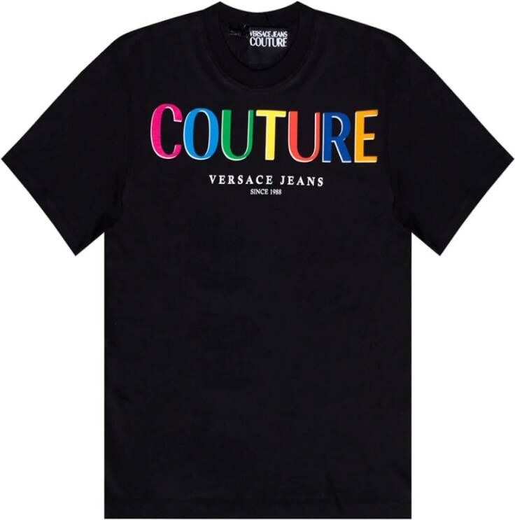 Versace Jeans Couture Logo-gedrukt t-shirt Zwart Dames