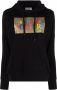 Versace Jeans Couture Zwarte Katoenen Hoodie met Multikleurig Logo Print Black Dames - Thumbnail 1