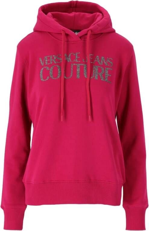 Versace Jeans Couture Logo Glitter Hoodie Roze Dames