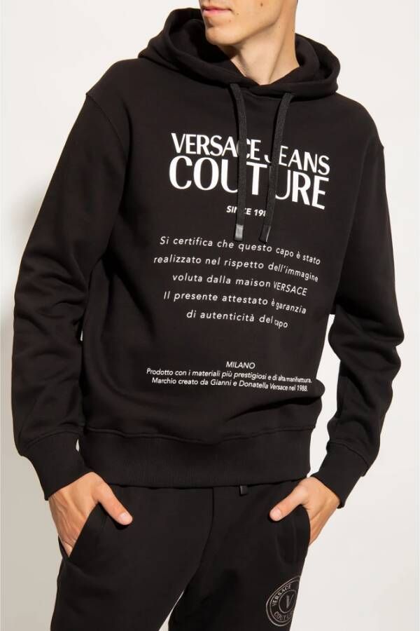 Versace Jeans Couture Logo Hoodie Zwart Heren