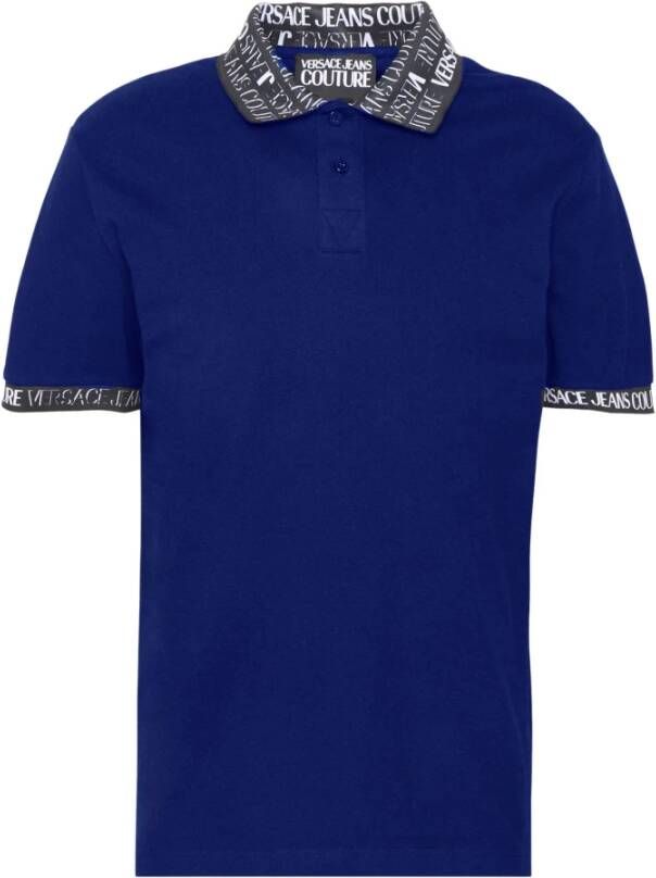 Versace Jeans Couture Logo Polo Shirt 73Gagt07 Cj01T 259 Blauw Heren