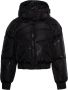 Versace Jeans Couture Zwarte gewatteerde jassen met afneembare capuchon Zwart Dames - Thumbnail 1