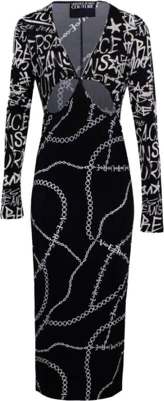 Versace Jeans Couture Zwarte jurken Stijlvolle collectie Black Dames