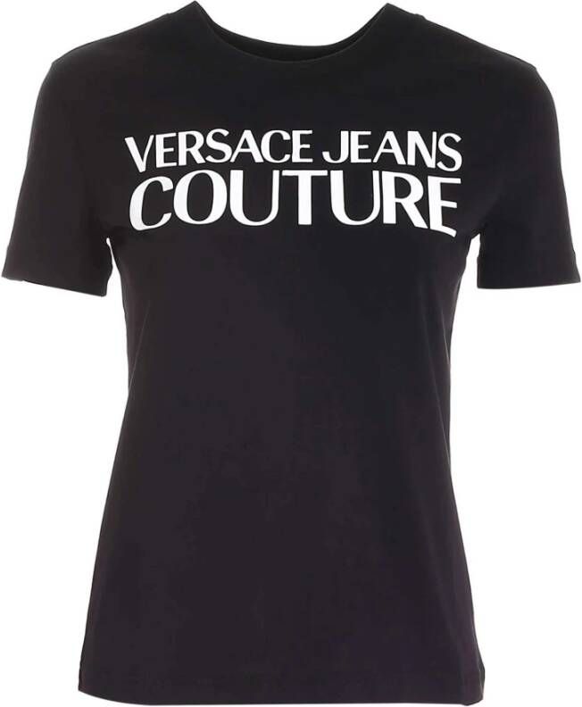 Versace Jeans Couture logo rubber t -shirt Zwart Dames