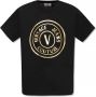 Versace Jeans Couture Shirt t-shirt met laminaat logo bedrukte man 73ght05-cj00t zwart goud Zwart Heren - Thumbnail 1