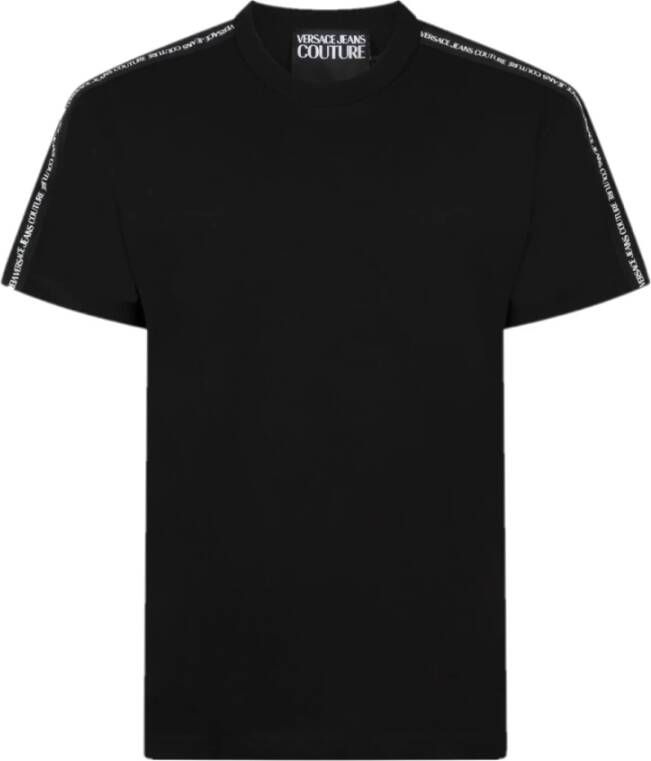 Versace Jeans Couture Logo tape jersey t-shirt Zwart Heren
