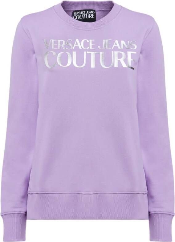 Versace Jeans Couture Logo-trykk-sweatshirt Paars Dames
