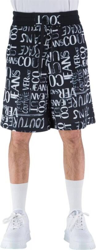 Versace Jeans Couture Logo-Print Track Shorts Black Heren