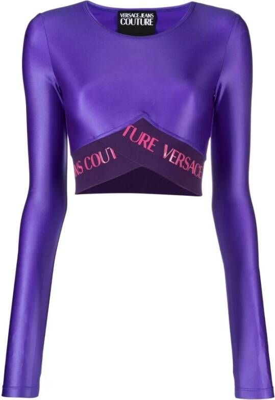Versace Jeans Couture Long Sleeve Tops Purple Dames