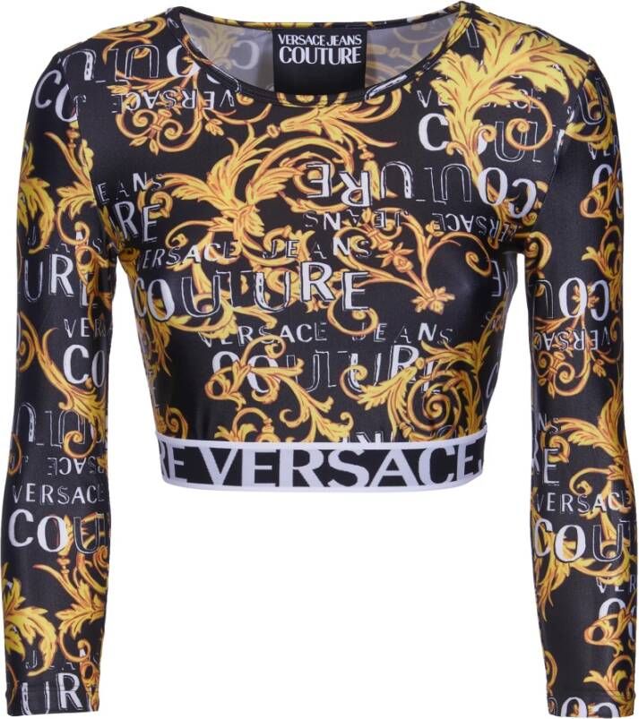 Versace Jeans Couture Long Sleeve Tops Zwart Dames
