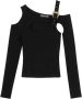 Versace Jeans Couture Zwarte Top met Uitgesneden Schouders Black Dames - Thumbnail 1