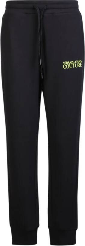 Versace Jeans Couture Luxe zwarte katoenen broek met iconisch logo Zwart Dames