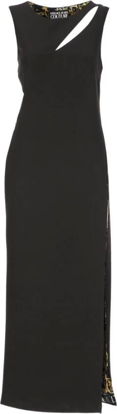 Versace Jeans Couture Zwarte Midi Jurk Moderne en Elegante Stijl Black Dames