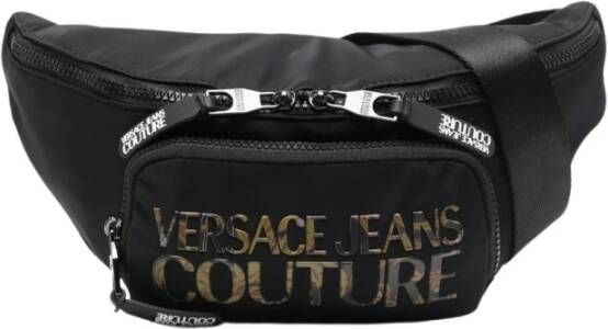 Versace Jeans Couture Men Bags Belt Bag Black Ss23 Zwart Heren