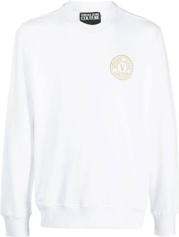 Versace Jeans Couture Men Clothing Sweatshirt White Ss23 Wit Heren
