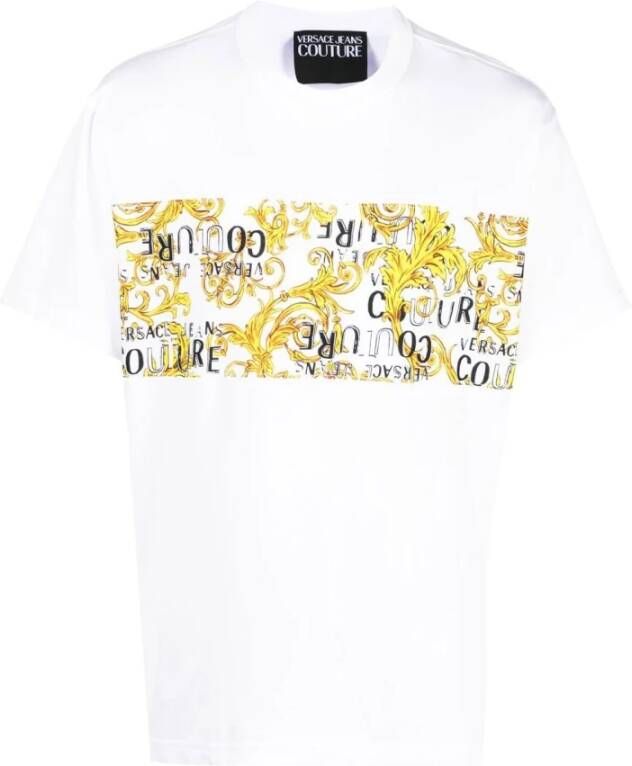 Versace Jeans Couture Men Clothing T-Shirts Polos White Ss23 Wit Heren