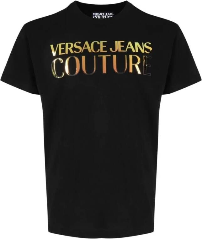 Versace Jeans Couture Men Logo Mirror Tee Black Zwart Heren