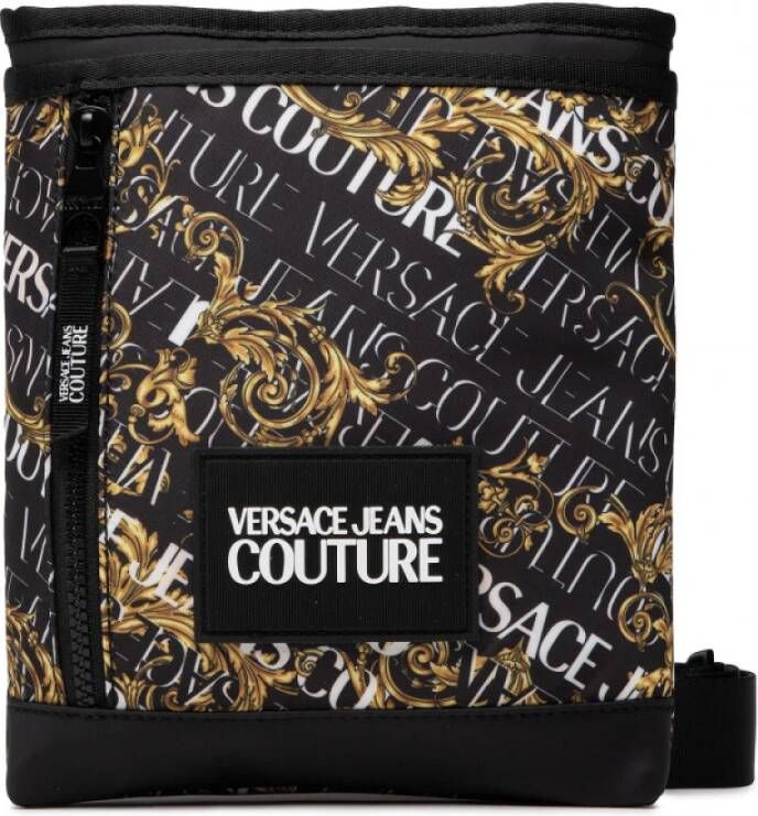 Versace Jeans Couture Borsa a busta fantasia barocca e logo all over uomo 73Ya4Bf3-Zs395 Nero Oro Zwart