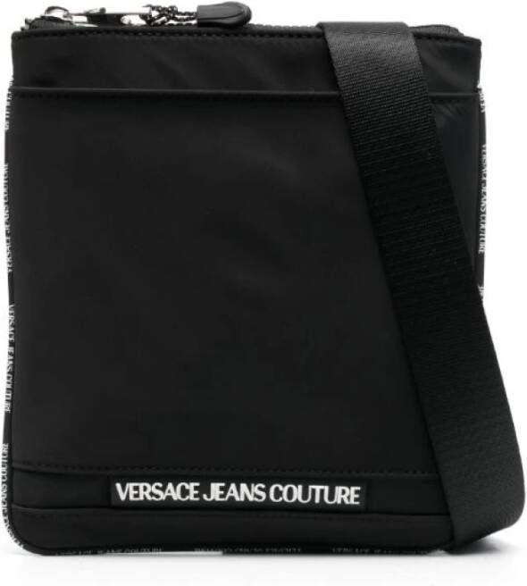 Versace Jeans Couture Gecoate Canvas Schoudertas Versace Jeans Black Heren