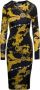 Versace Jeans Couture Stretch Viscose Midi Jurk met All-Over Logo Print Black Dames - Thumbnail 3