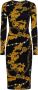 Versace Jeans Couture Stretch Viscose Midi Jurk met All-Over Logo Print Black Dames - Thumbnail 6