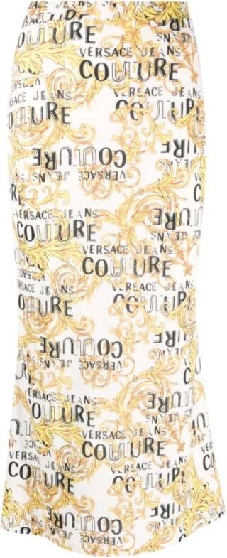 Versace Jeans Couture Midi Skirts Geel Dames