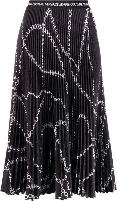Versace Jeans Couture Zwarte Midi Rok Stijlvol en Comfortabel Black Dames