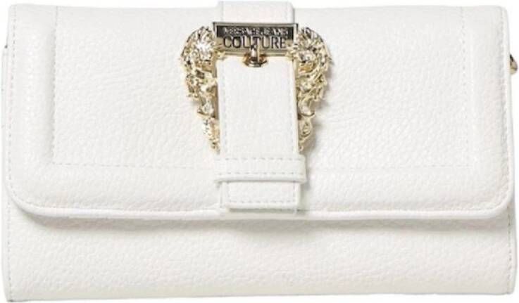 Versace Jeans Couture Witte Mini Schoudertas met Logo Gesp voor Dames White Dames